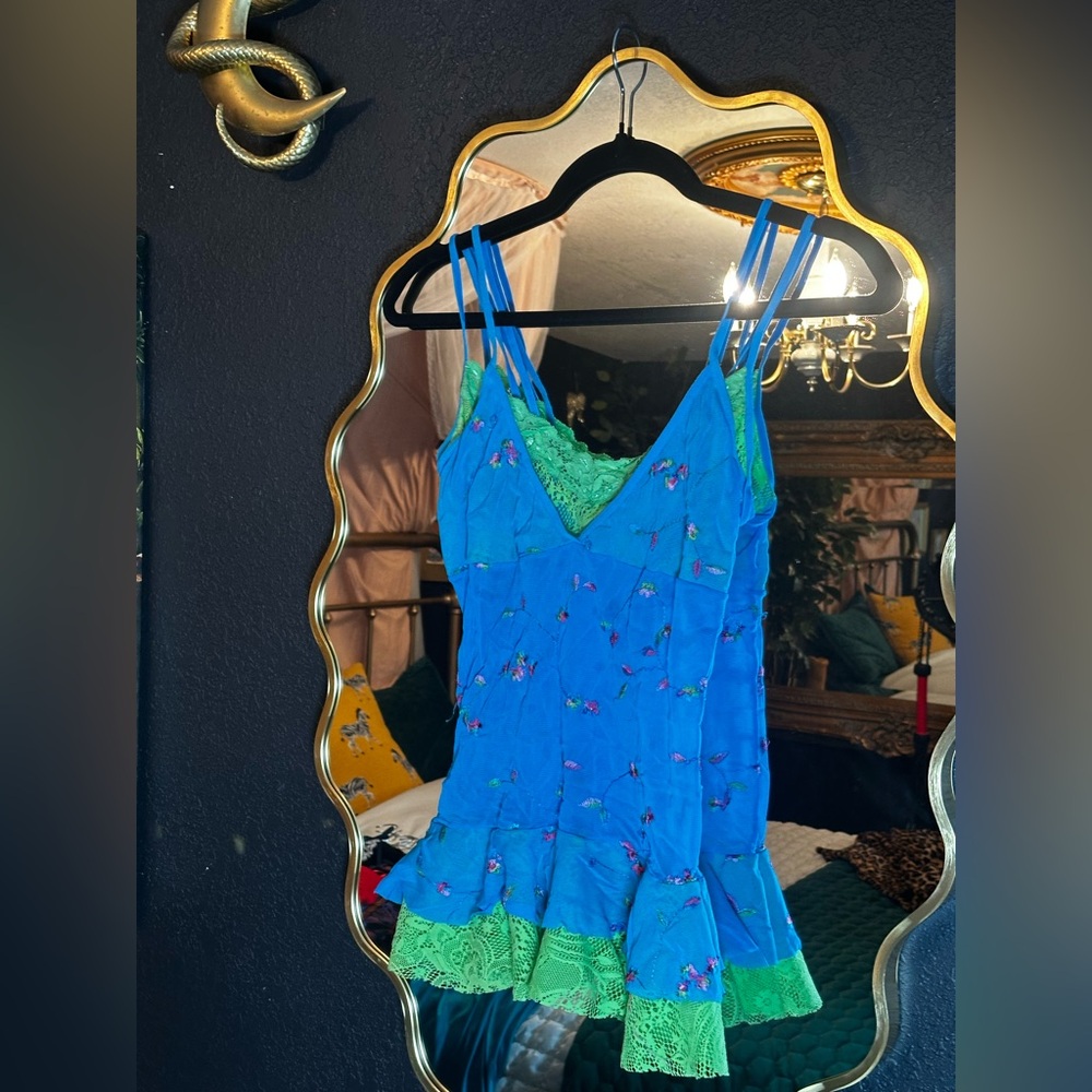 Victoria’s Secret Blue and Green Floral slip
